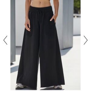 Free People Black Wide-Leg Pants Size L